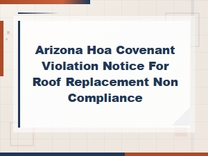 Arizona Hoa Roof Violation Demand Letter Template