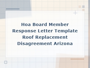 Arizona Hoa Roof Replacement Dispute Response Template