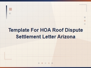 Hoa Roof Dispute Settlement Letter Template for Arizona